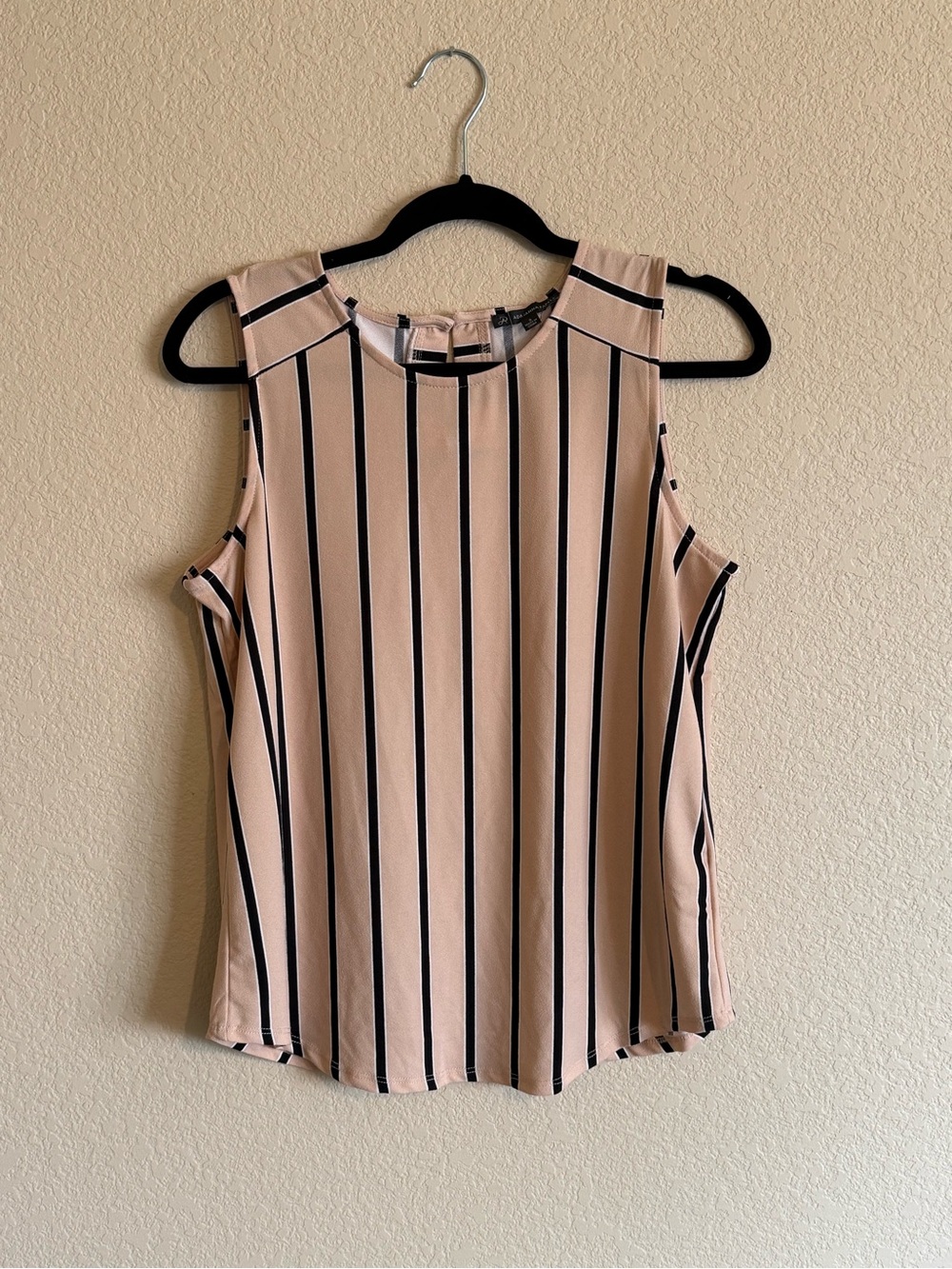 Adrianna Papell Vertical Stripe Sleeveless Shell